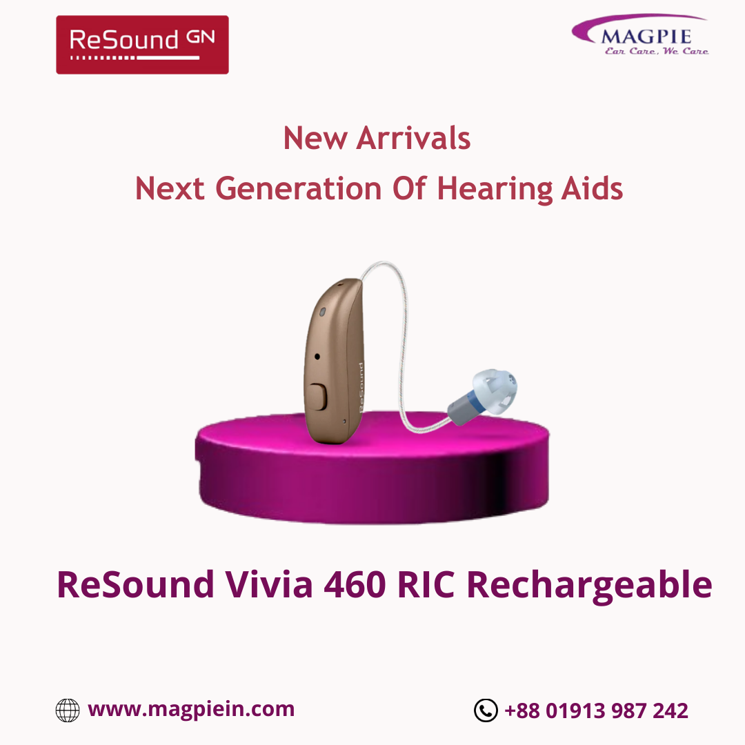 ReSound Vivia 460 Rechargeable Hearing Aid Pair (2PC) with Charger