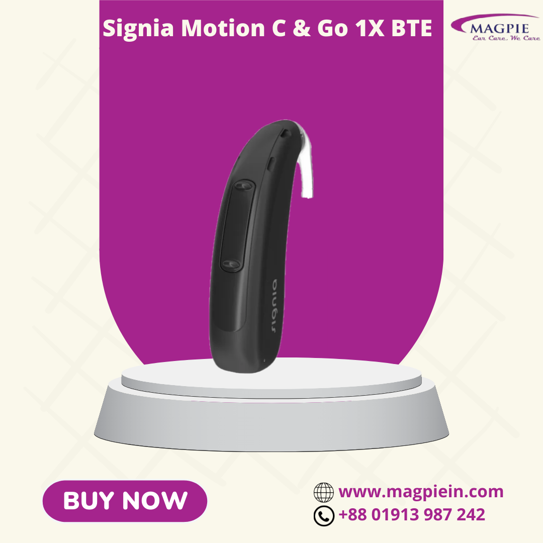 Signia Motion C & Go 1X BTE Rechargeable Hearing Aid Pair With Charger